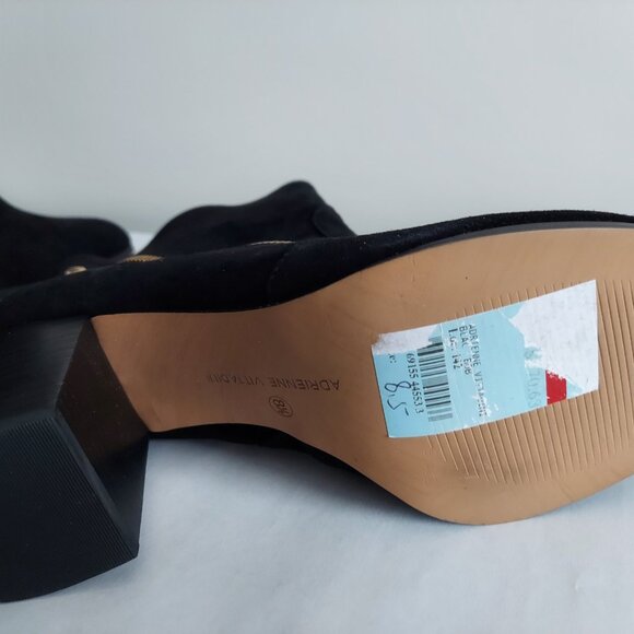 NWT Adrienne Vittadini black suede high heel boots women size 8.5 - Picture 4 of 4